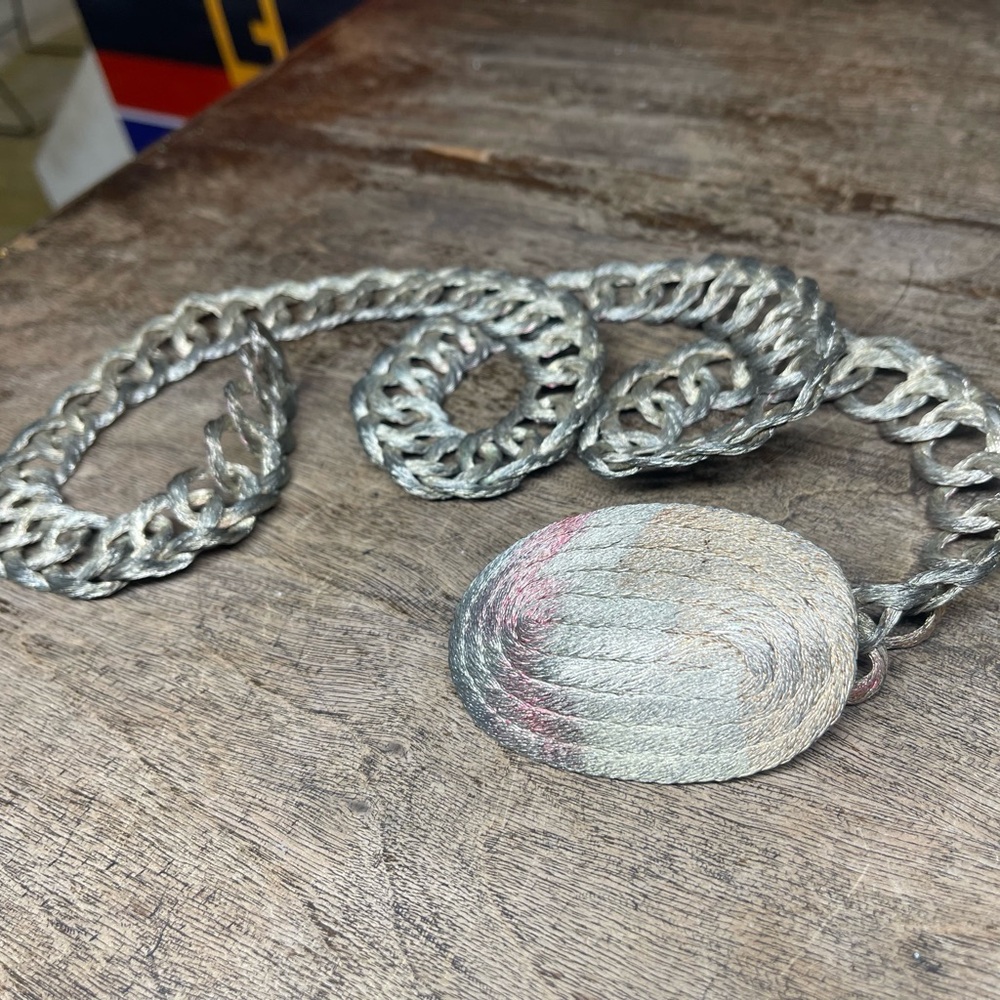 Vintage Silver-Tone Braided Statement Belt - Picture 7 of 12